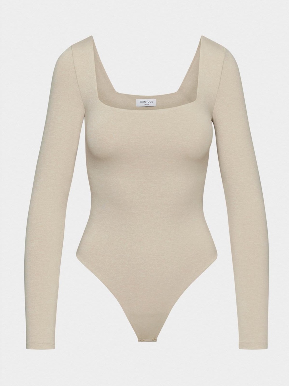 nwot Aritzia COTTON casual contour squareneck bodysuit heather oatmeal M